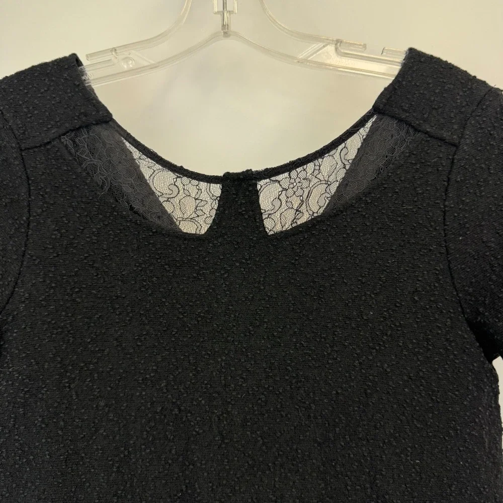 Marc by Marc Jacobs Black Lace Inset Zip Back Dress‎ Short Sleeve XS